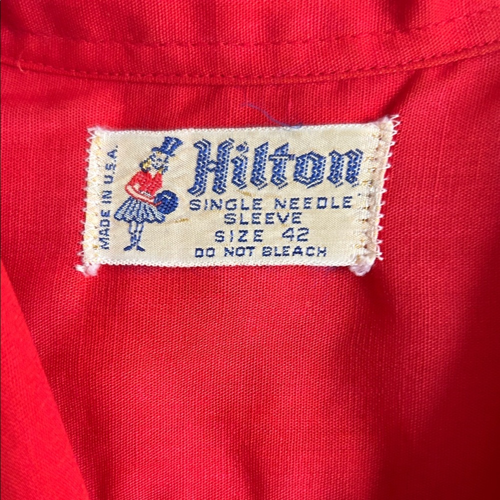 Red Bowling Shirt with Embroidered Pins - Picture 5 of 8